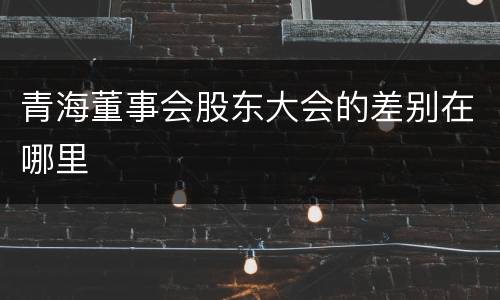 青海董事会股东大会的差别在哪里