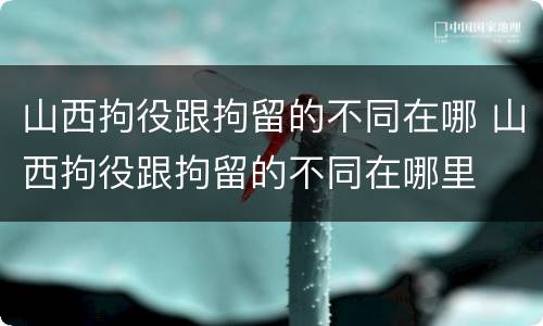 山西拘役跟拘留的不同在哪 山西拘役跟拘留的不同在哪里