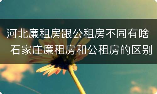 河北廉租房跟公租房不同有啥 石家庄廉租房和公租房的区别