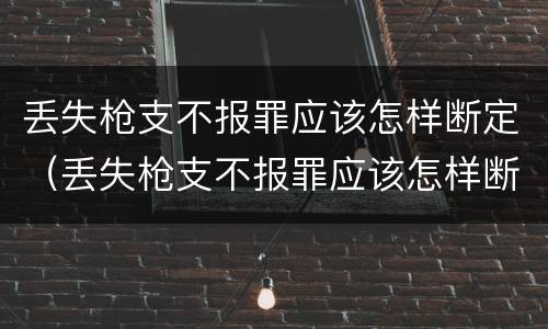 丢失枪支不报罪应该怎样断定(丢失枪支不报罪应该怎样断定责任)