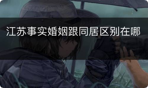 江苏事实婚姻跟同居区别在哪