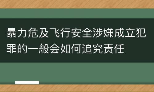 暴力危及飞行安全涉嫌成立犯罪的一般会如何追究责任