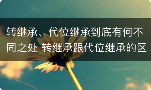 转继承、代位继承到底有何不同之处 转继承跟代位继承的区别