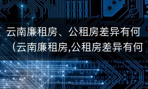 云南廉租房、公租房差异有何（云南廉租房,公租房差异有何规定）