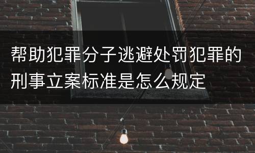 帮助犯罪分子逃避处罚犯罪的刑事立案标准是怎么规定
