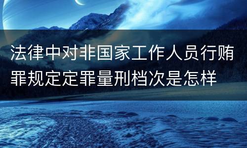 法律中对非国家工作人员行贿罪规定定罪量刑档次是怎样