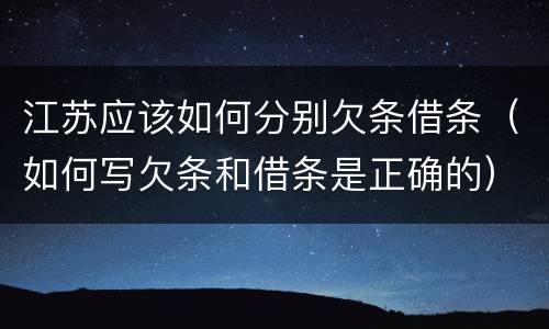 江苏应该如何分别欠条借条（如何写欠条和借条是正确的）