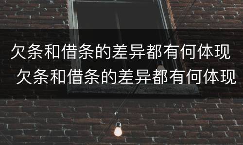欠条和借条的差异都有何体现 欠条和借条的差异都有何体现呢