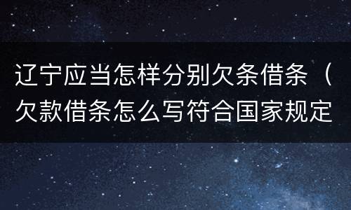 辽宁应当怎样分别欠条借条（欠款借条怎么写符合国家规定）