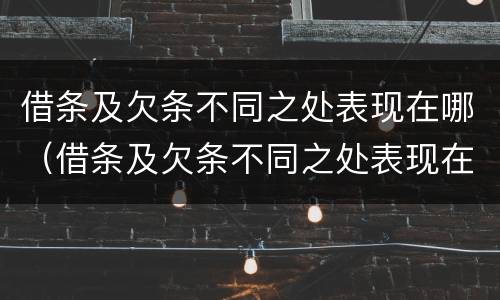 借条及欠条不同之处表现在哪（借条及欠条不同之处表现在哪些方面）