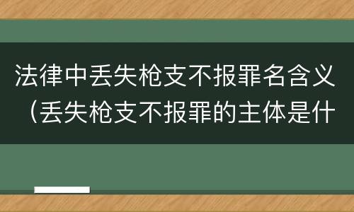 法律中丢失枪支不报罪名含义（丢失枪支不报罪的主体是什么）