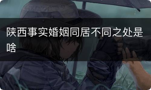 陕西事实婚姻同居不同之处是啥