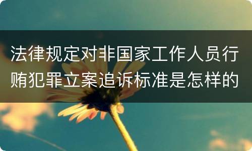 法律规定对非国家工作人员行贿犯罪立案追诉标准是怎样的