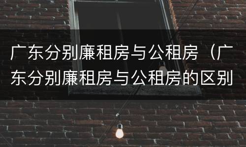 广东分别廉租房与公租房（广东分别廉租房与公租房的区别）