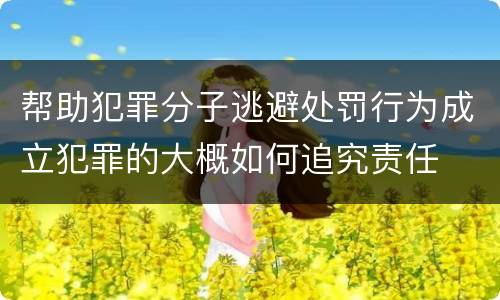 帮助犯罪分子逃避处罚行为成立犯罪的大概如何追究责任