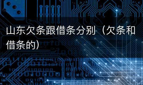 山东欠条跟借条分别（欠条和借条的）