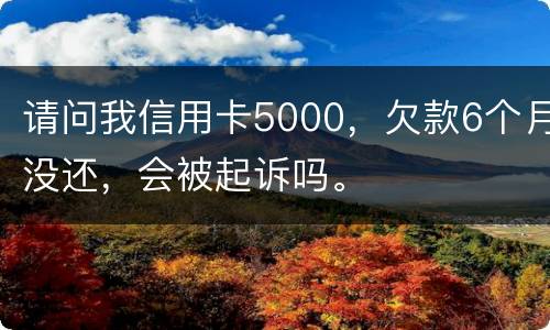 请问我信用卡5000，欠款6个月没还，会被起诉吗。