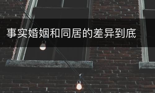 事实婚姻和同居的差异到底