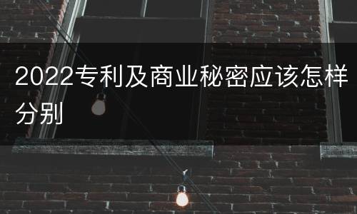 2022专利及商业秘密应该怎样分别