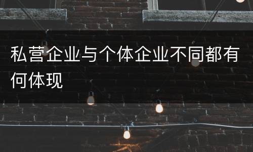 私营企业与个体企业不同都有何体现