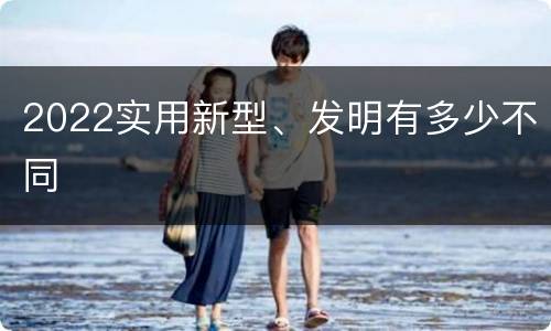 2022实用新型、发明有多少不同