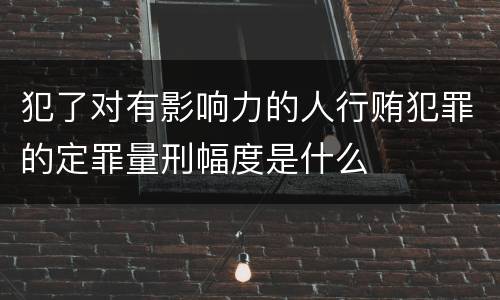 犯了对有影响力的人行贿犯罪的定罪量刑幅度是什么