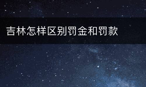 吉林怎样区别罚金和罚款