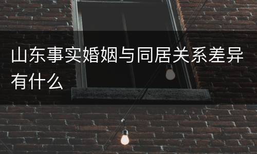 山东事实婚姻与同居关系差异有什么