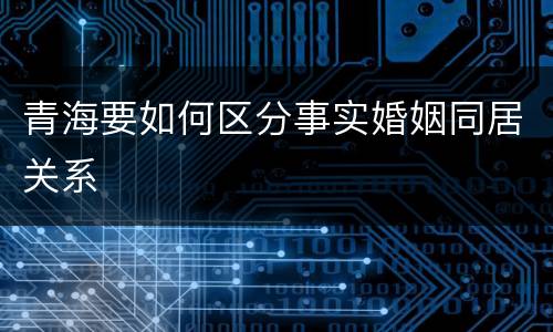 青海要如何区分事实婚姻同居关系