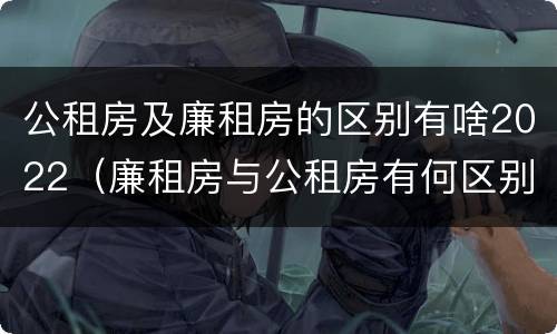 公租房及廉租房的区别有啥2022（廉租房与公租房有何区别）
