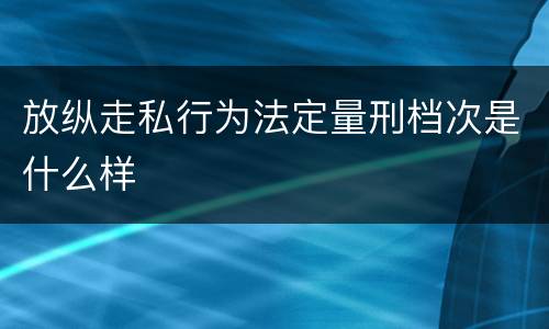 放纵走私行为法定量刑档次是什么样