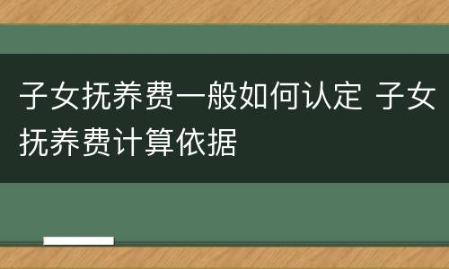 子女抚养费一般如何认定 子女抚养费计算依据