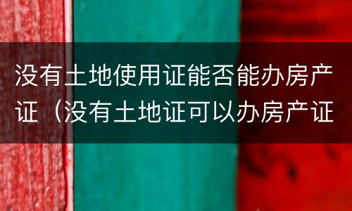 没有土地使用证能否能办房产证（没有土地证可以办房产证）