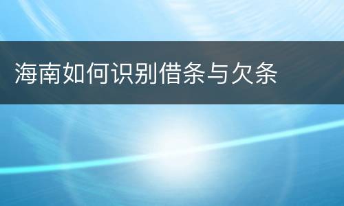 海南如何识别借条与欠条