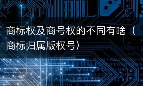 商标权及商号权的不同有啥（商标归属版权号）
