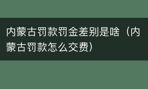 内蒙古罚款罚金差别是啥（内蒙古罚款怎么交费）