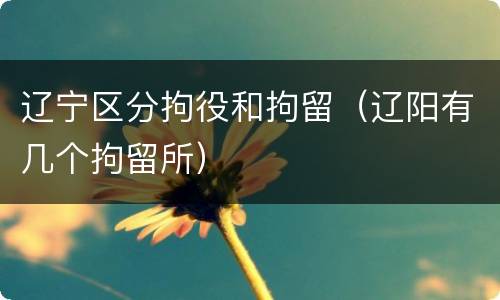 辽宁区分拘役和拘留（辽阳有几个拘留所）