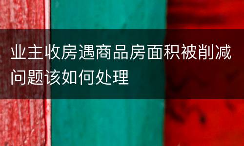 业主收房遇商品房面积被削减问题该如何处理