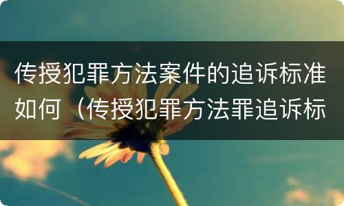 传授犯罪方法案件的追诉标准如何（传授犯罪方法罪追诉标准）