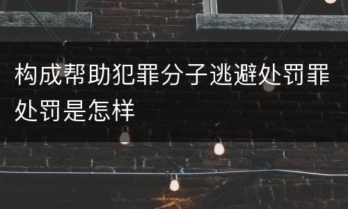 构成帮助犯罪分子逃避处罚罪处罚是怎样