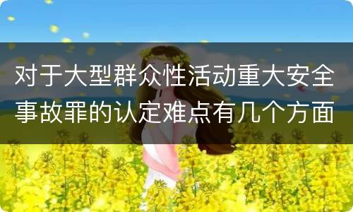 对于大型群众性活动重大安全事故罪的认定难点有几个方面