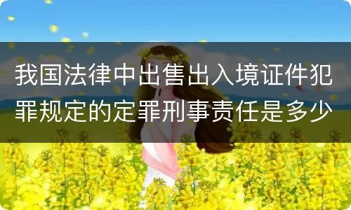 我国法律中出售出入境证件犯罪规定的定罪刑事责任是多少