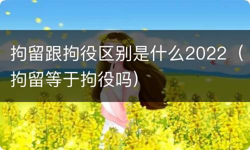 拘留跟拘役区别是什么2022（拘留等于拘役吗）