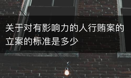 关于对有影响力的人行贿案的立案的标准是多少
