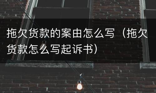 拖欠货款的案由怎么写（拖欠货款怎么写起诉书）