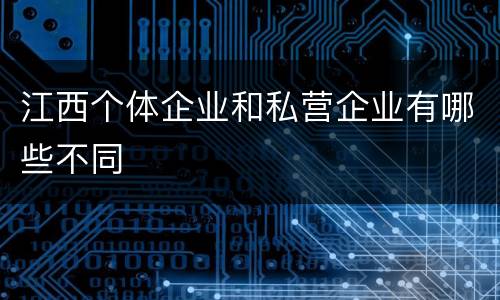江西个体企业和私营企业有哪些不同