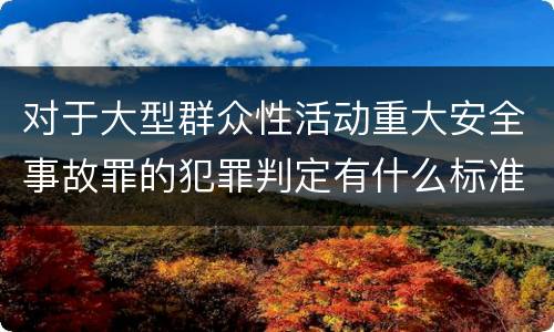 对于大型群众性活动重大安全事故罪的犯罪判定有什么标准