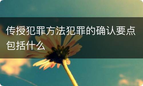 传授犯罪方法犯罪的确认要点包括什么
