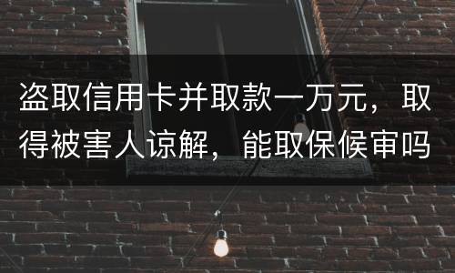 盗取信用卡并取款一万元，取得被害人谅解，能取保候审吗
