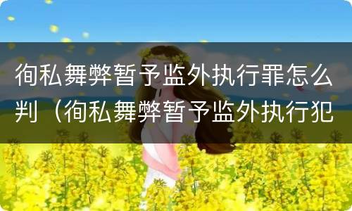 徇私舞弊暂予监外执行罪怎么判（徇私舞弊暂予监外执行犯罪）